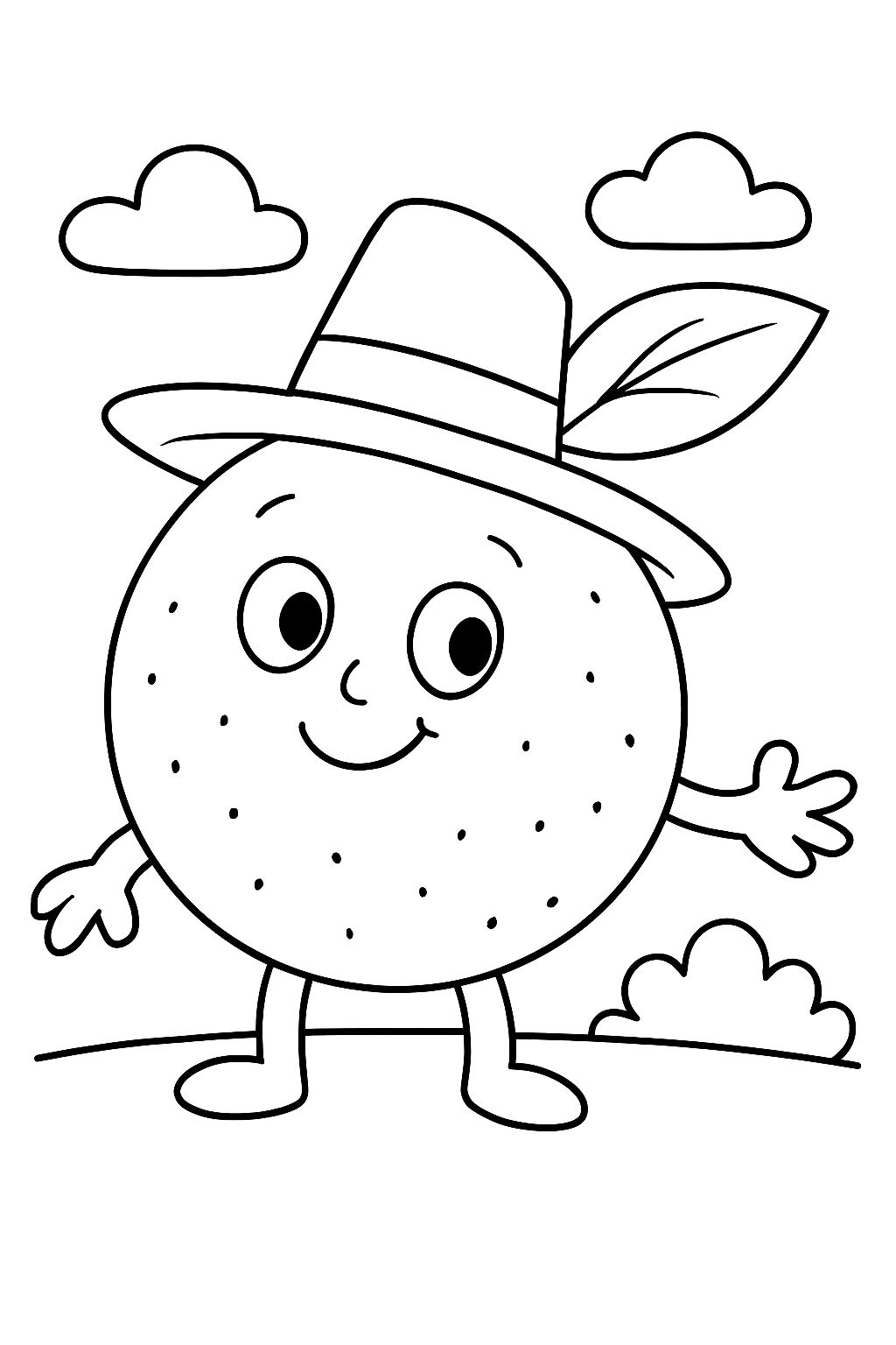 an orange with a funny hat