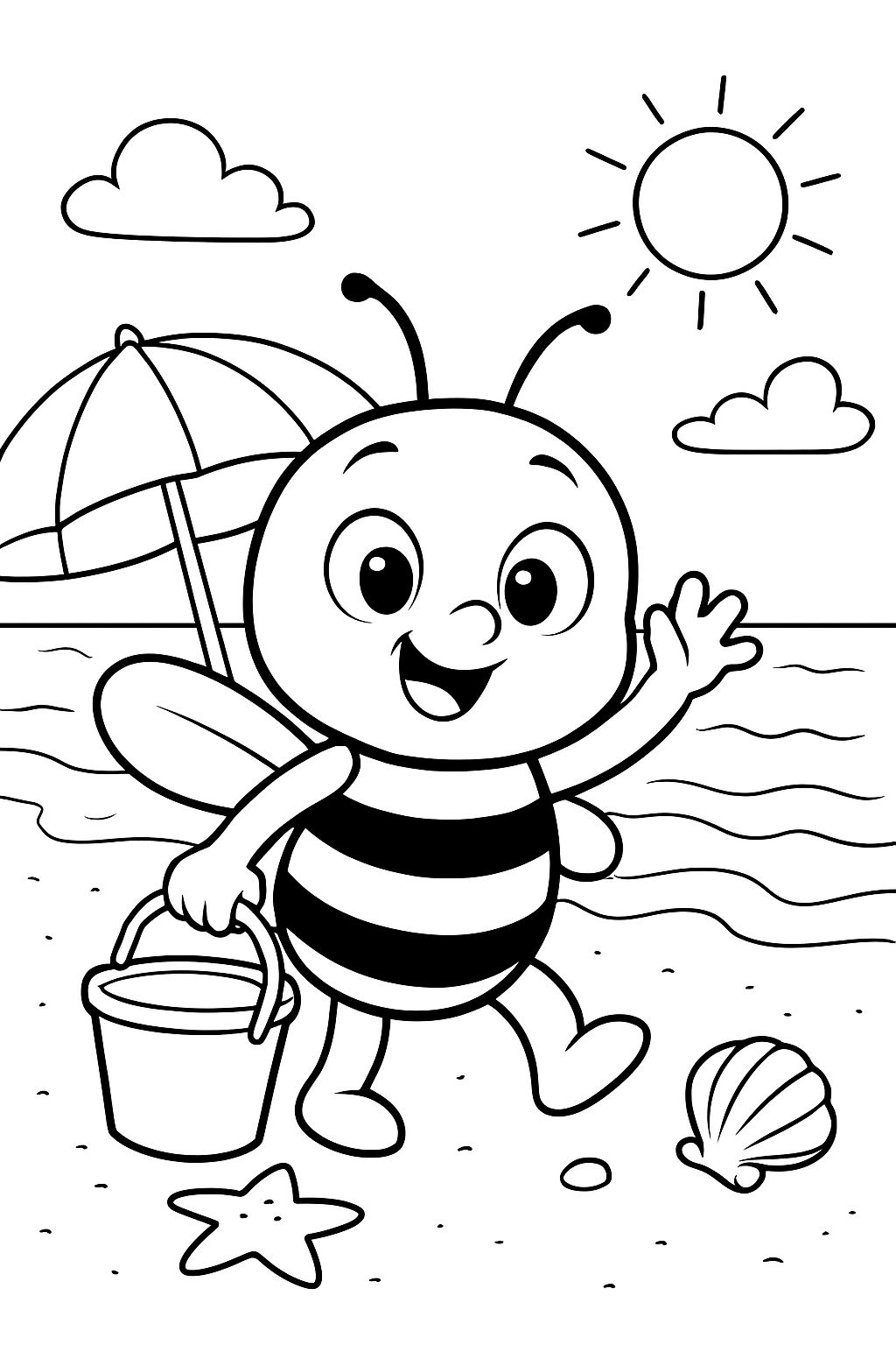 a cute bee at the beach