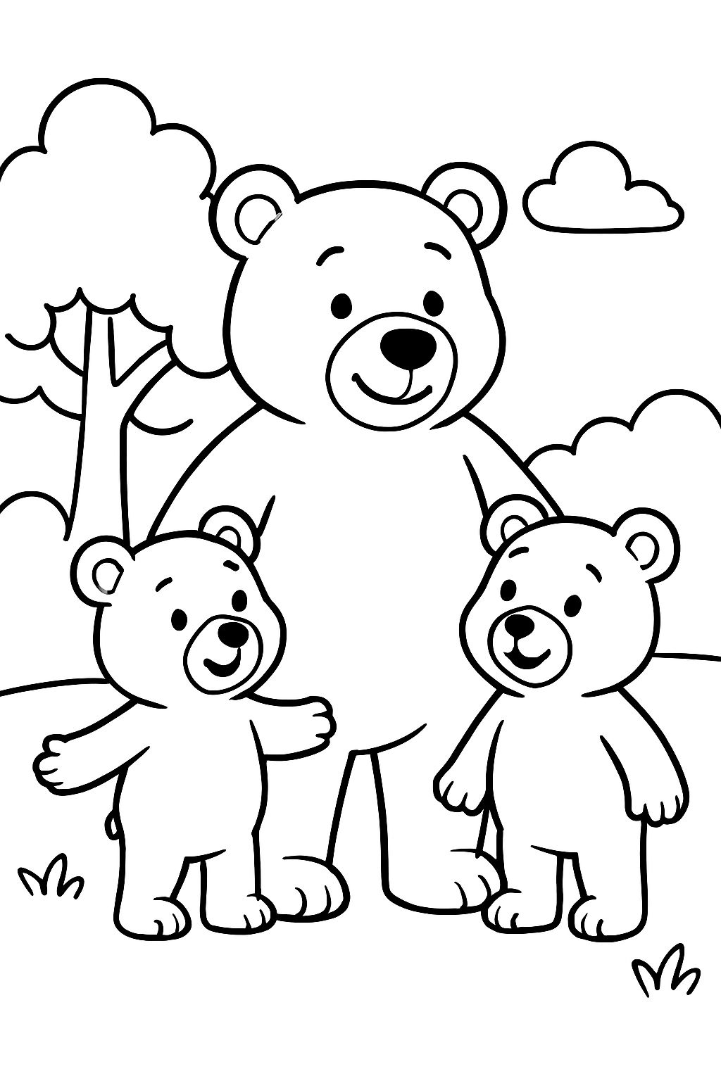 Bären Papa mit 2 Bären jungs