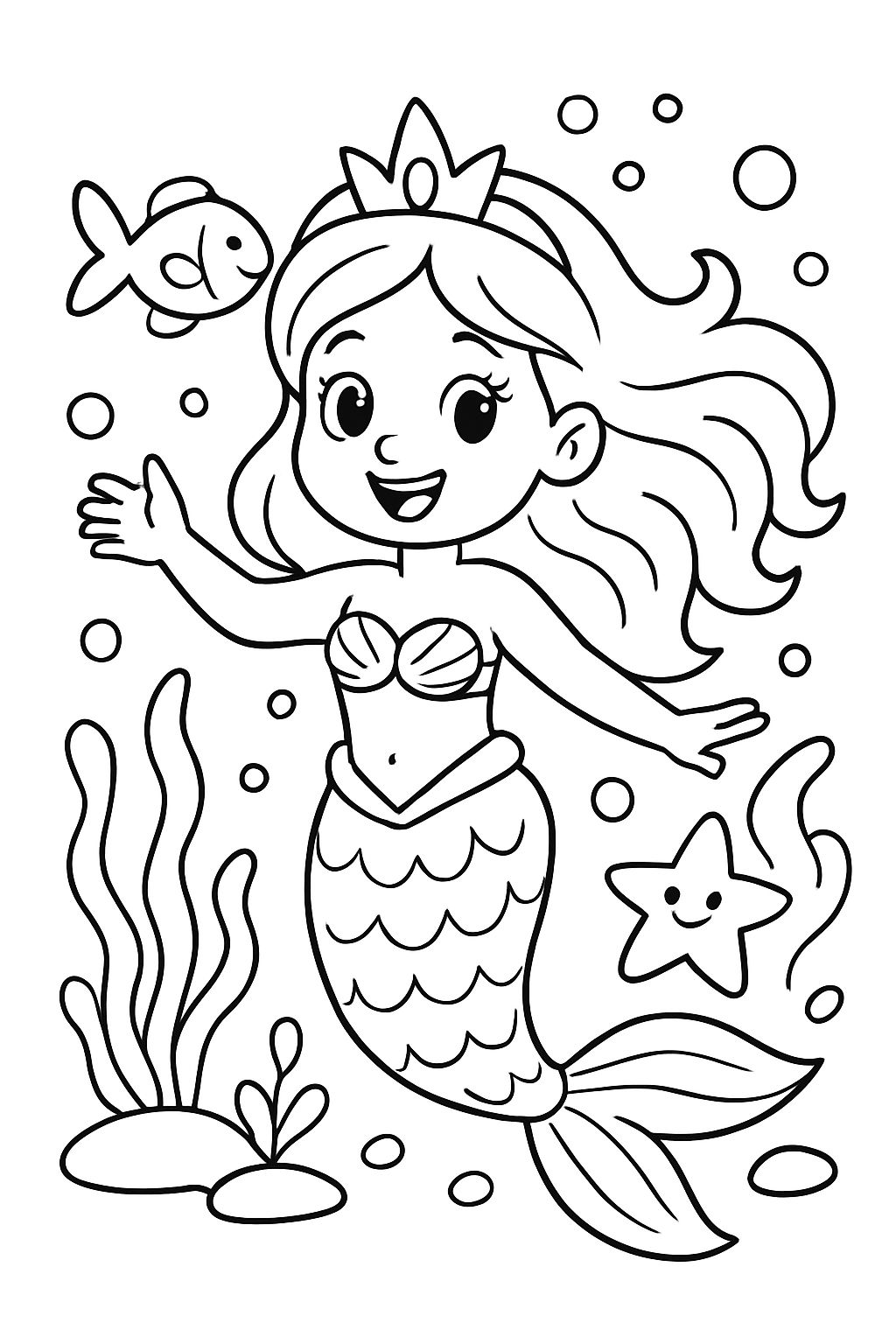 Sereia com cauda e tiara Sereia com cauda e tiara