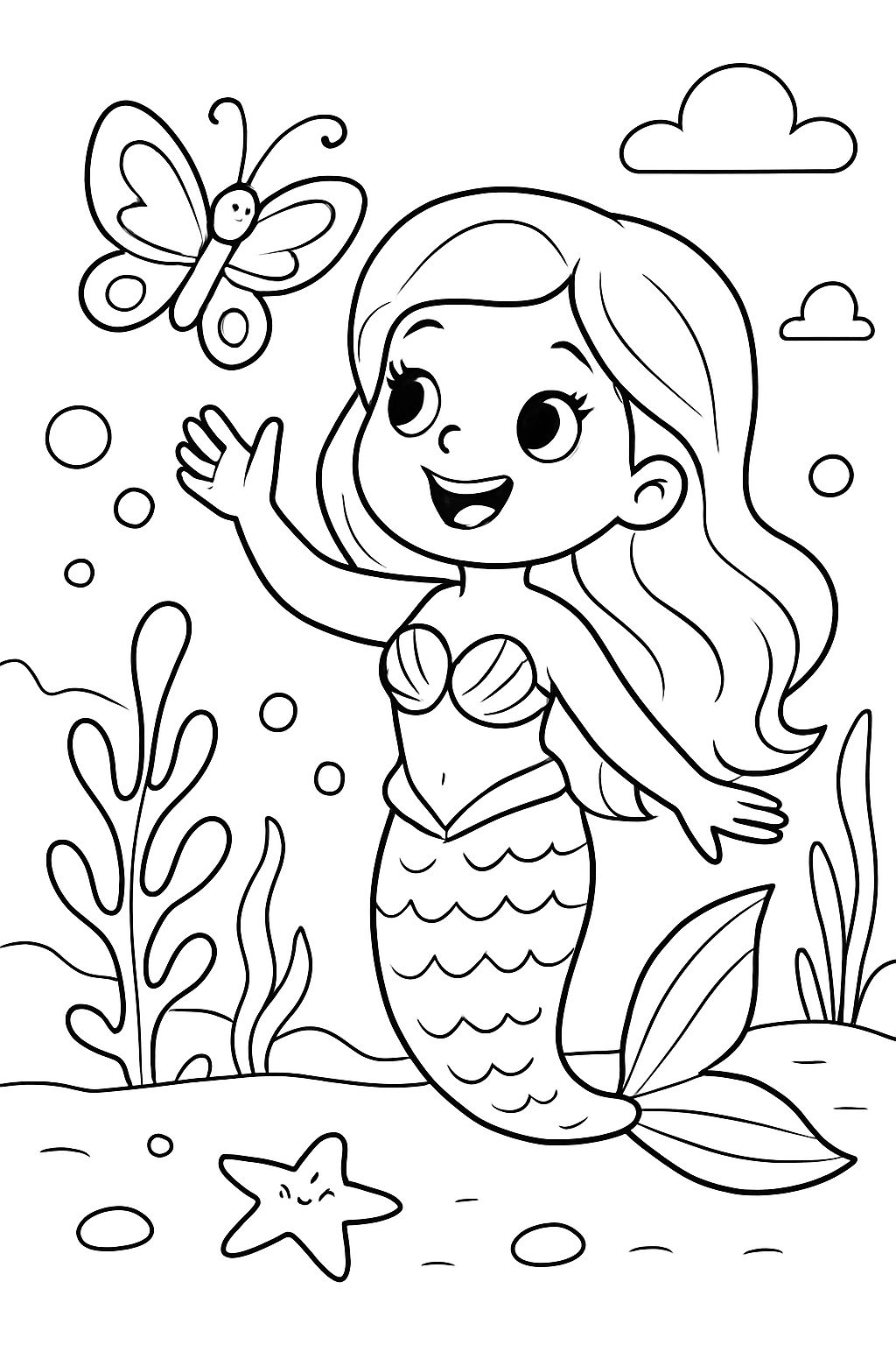 mermaid with butterfly