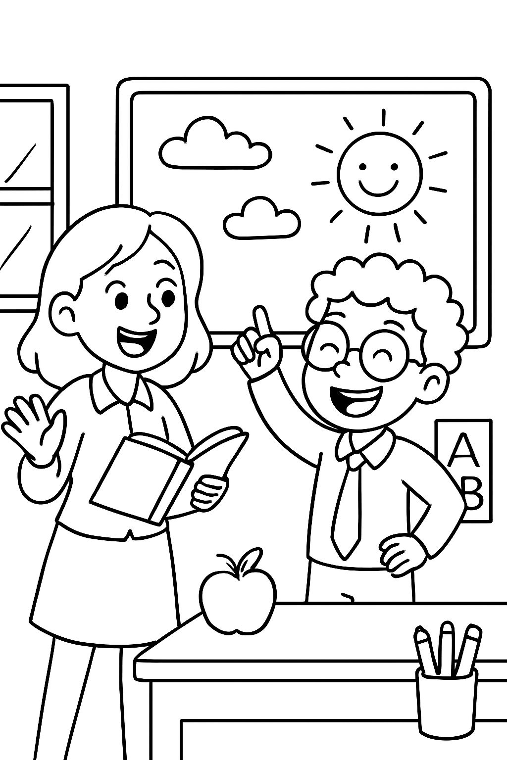 two teachers in a classroom that are super fun