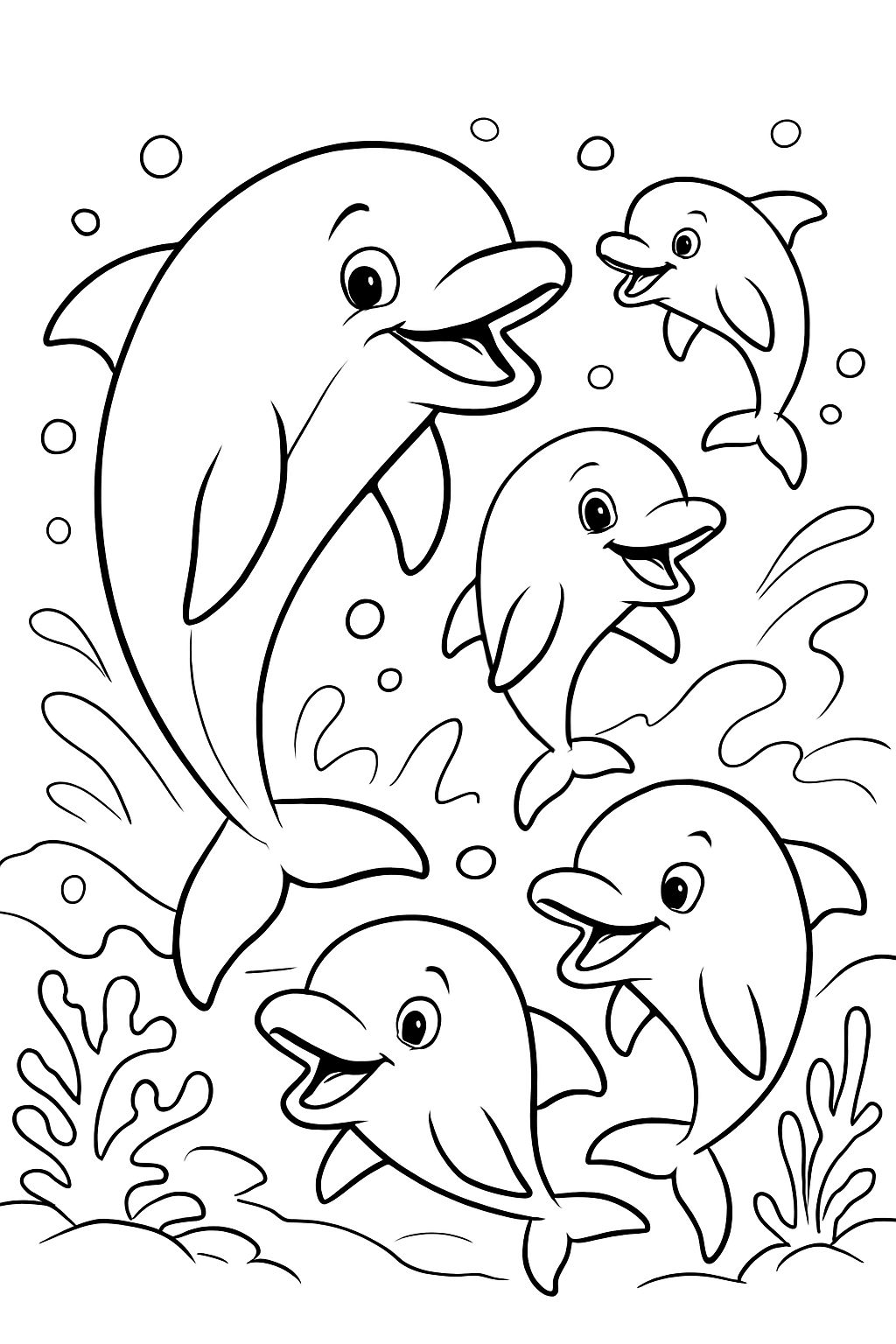 a dolphin family