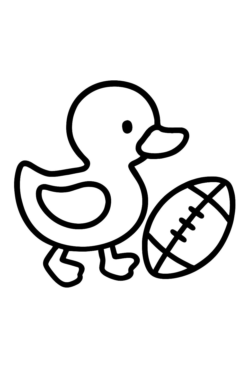 Pato com uma bola de futebol