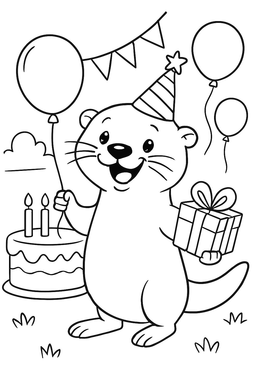 Otter having a birthday