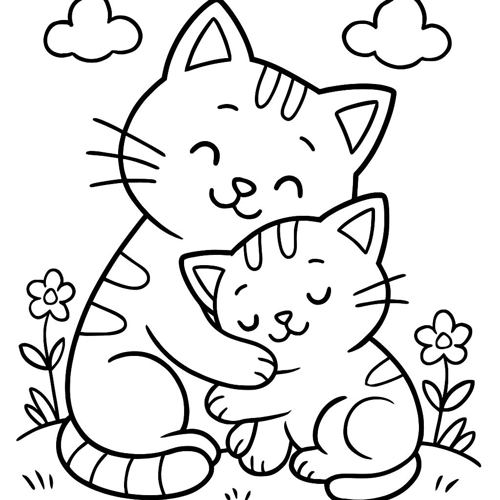 dos gatos acurrucados dos gatos acurrucados