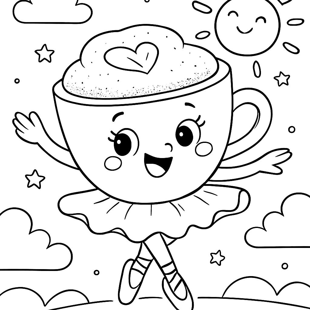 une tasse de cappuccino en tant que ballerine une tasse de cappuccino en tant que ballerine