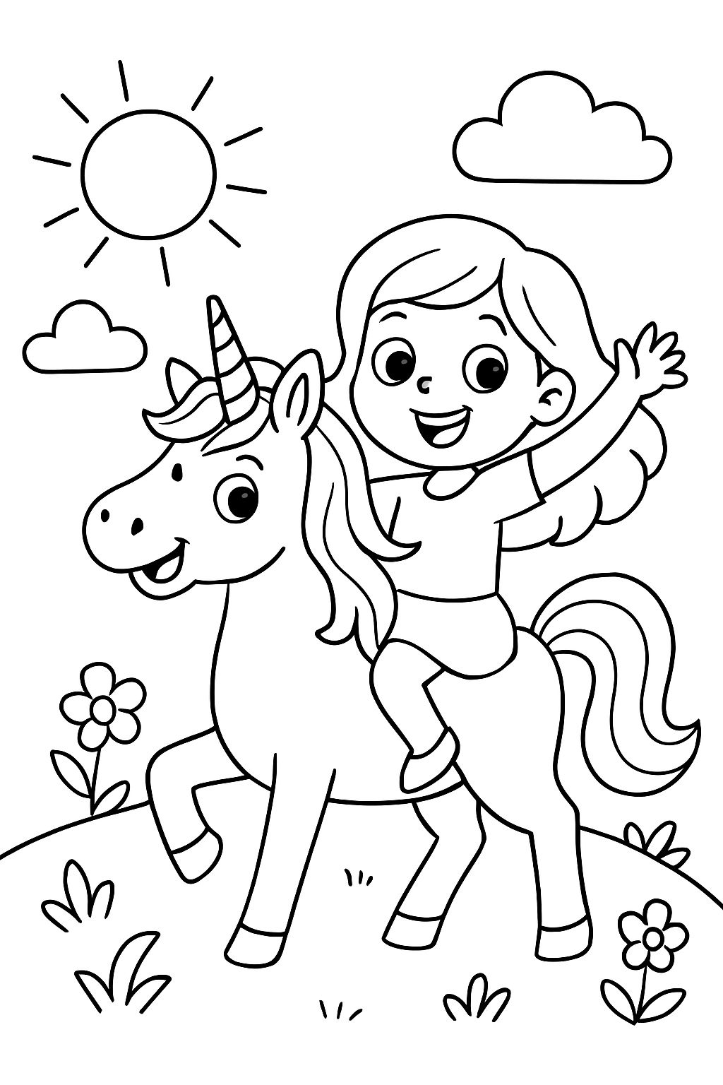 a unicorn with a girl