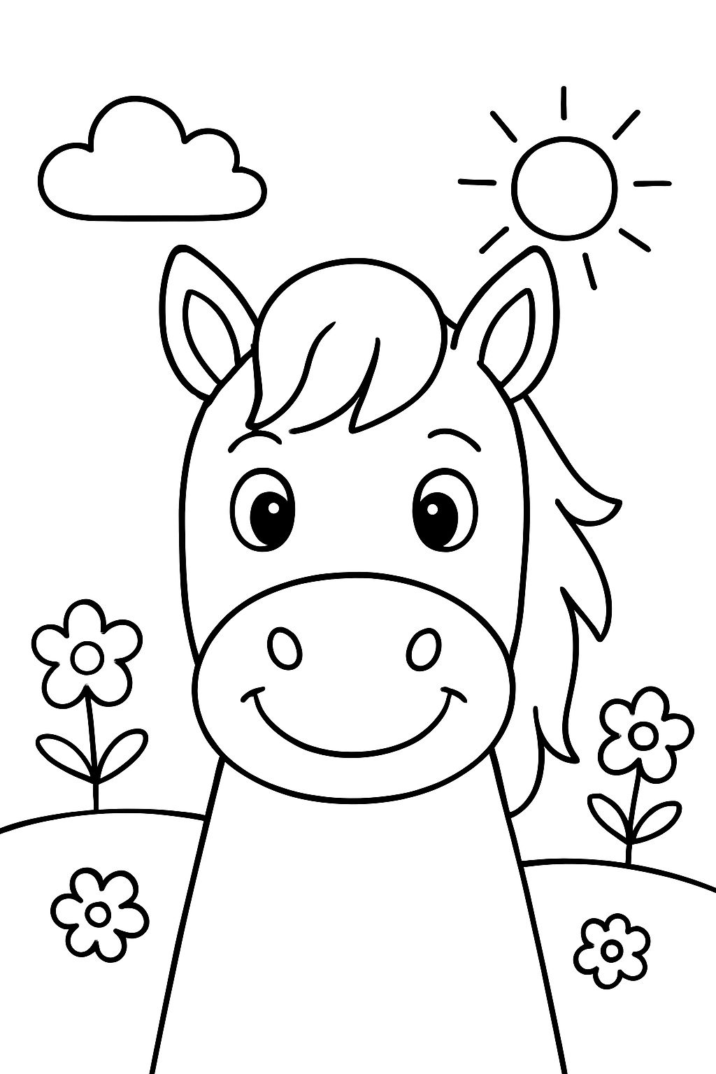 Horse head from the front