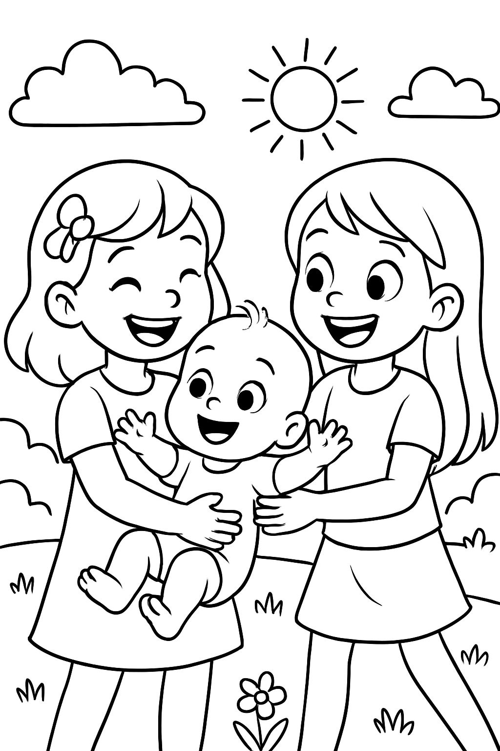 1 bébé et ses deux soeurs