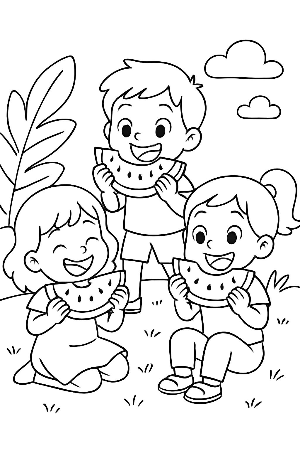 kids eating watermelon kids eating watermelon