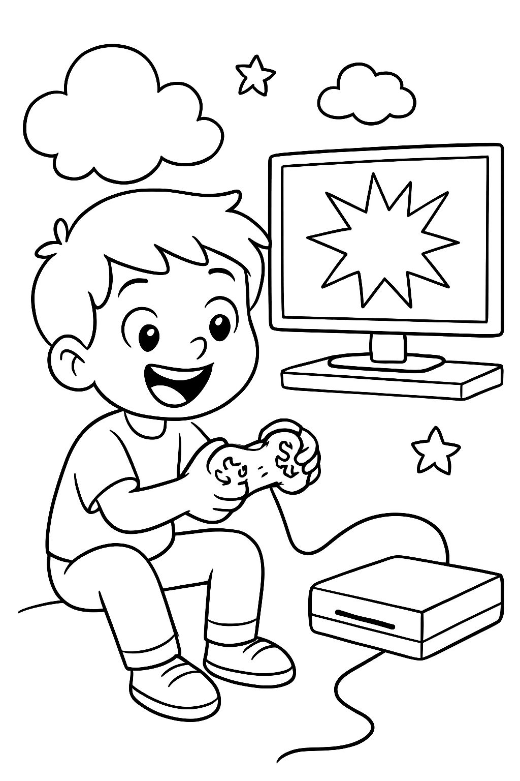 A boy playing video game. A boy playing video game.