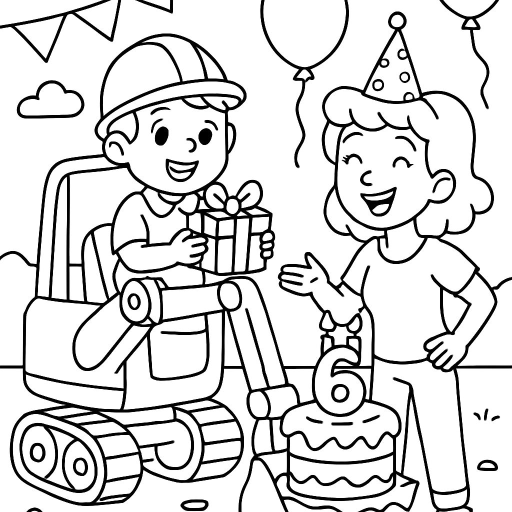 um aniversário de escavadora com a mamãe um aniversário de escavadora com a mamãe