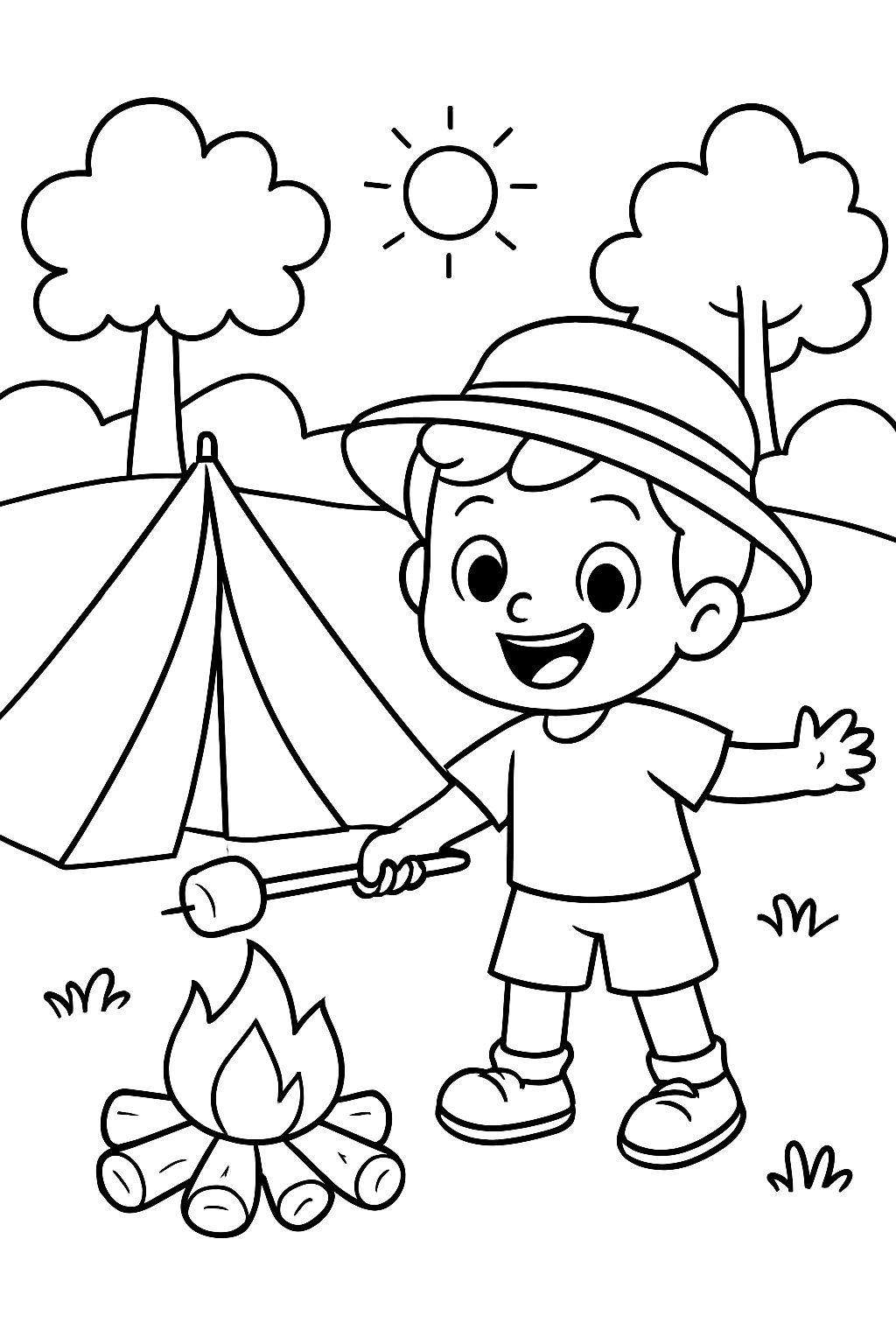 a simple camping scene