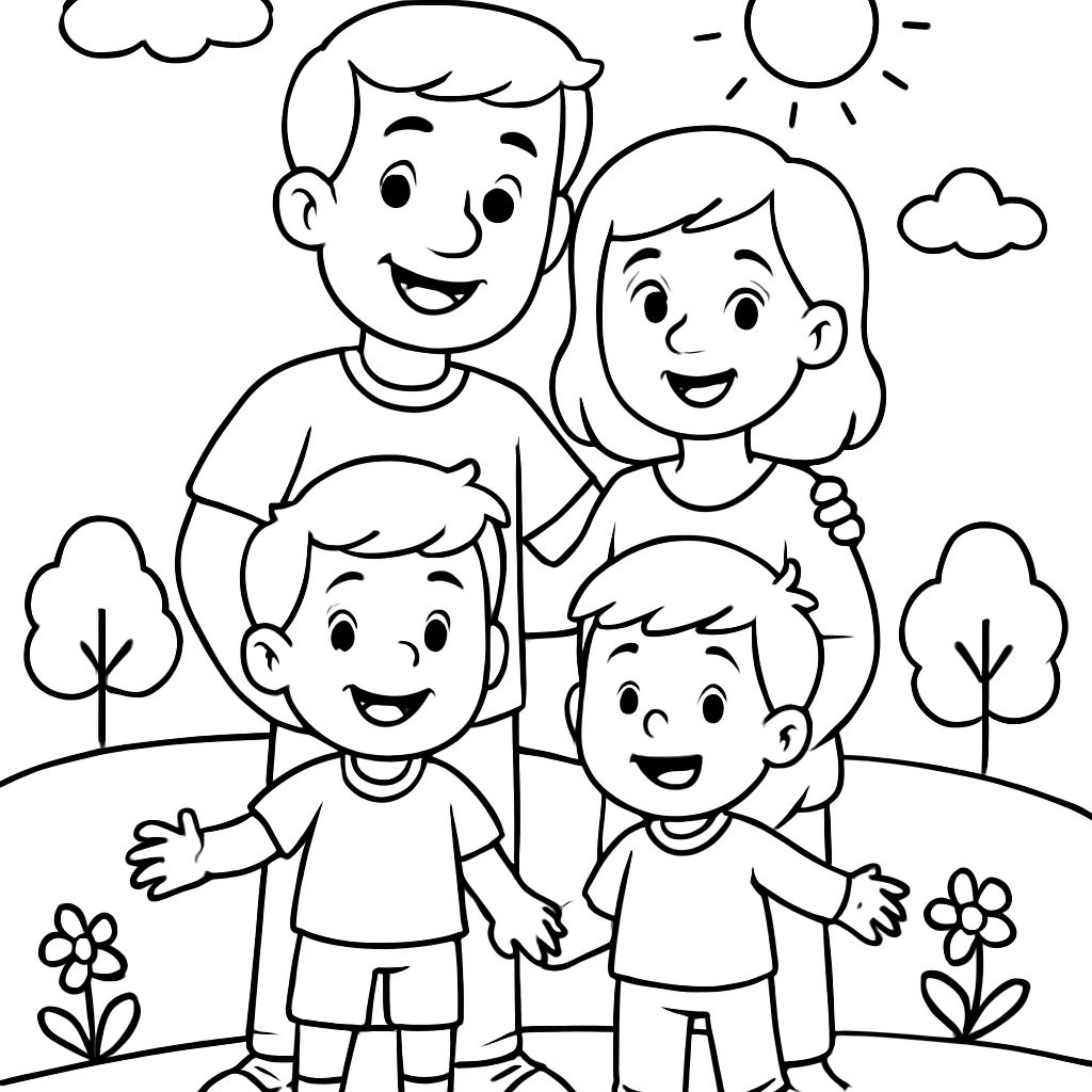 Family with 2 sons Family with 2 sons