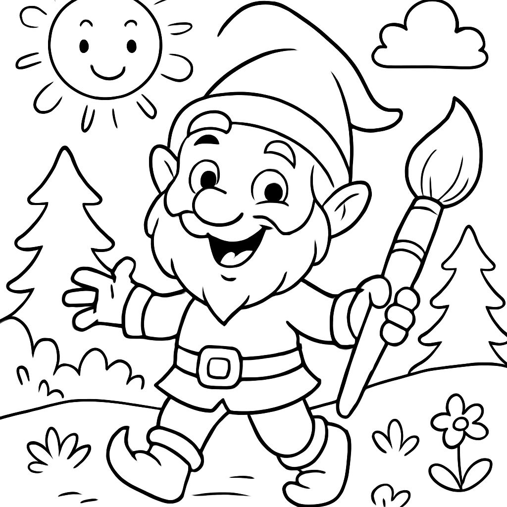 um duende com um pincel um duende com um pincel