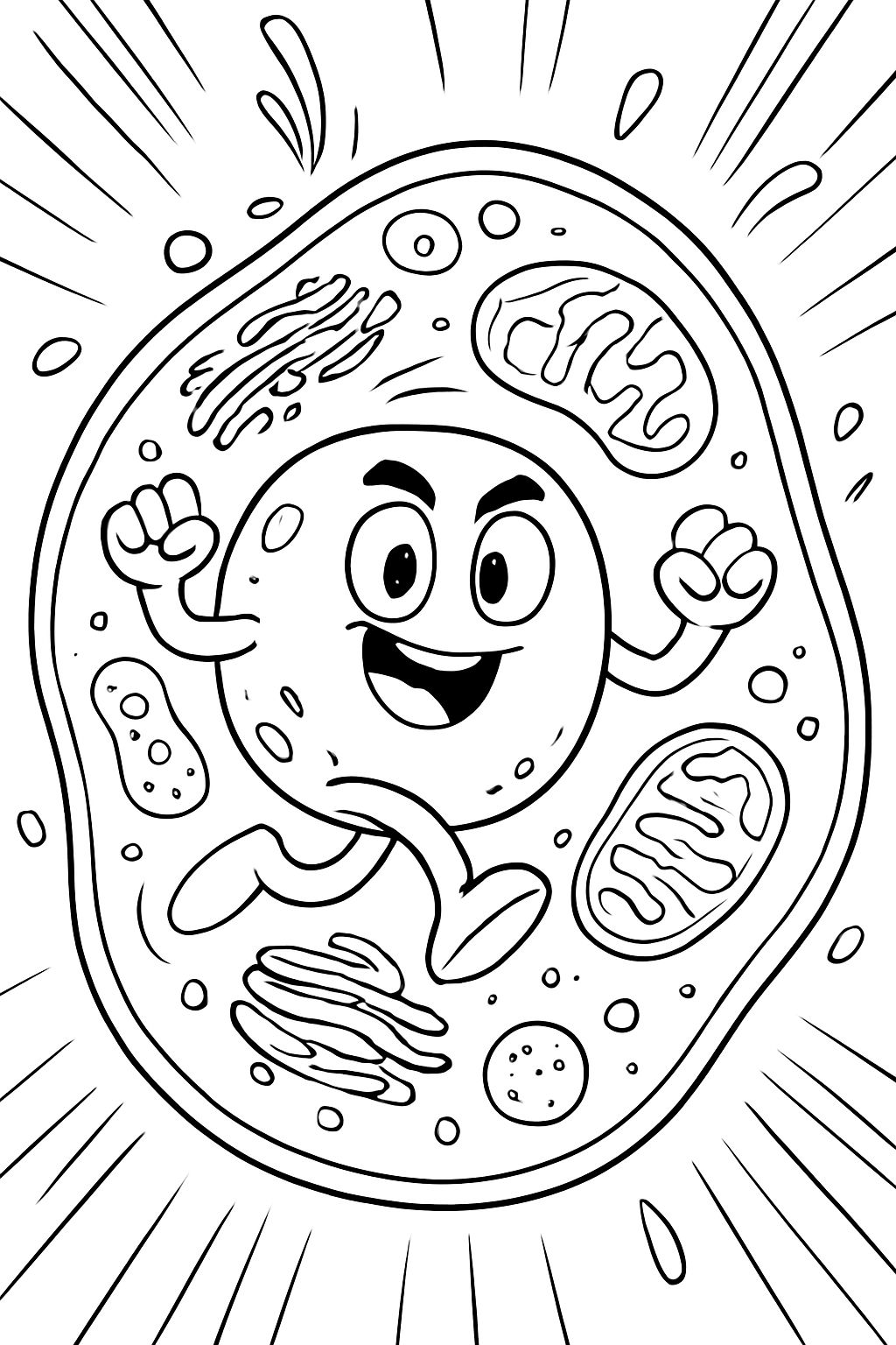 a cell with its organelles