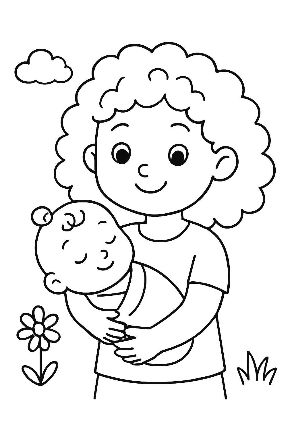 my little baby sister and me as a big sister with curly hair