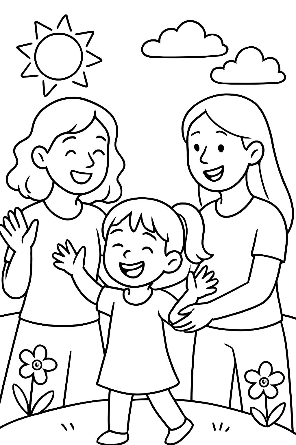 two moms and a daughter