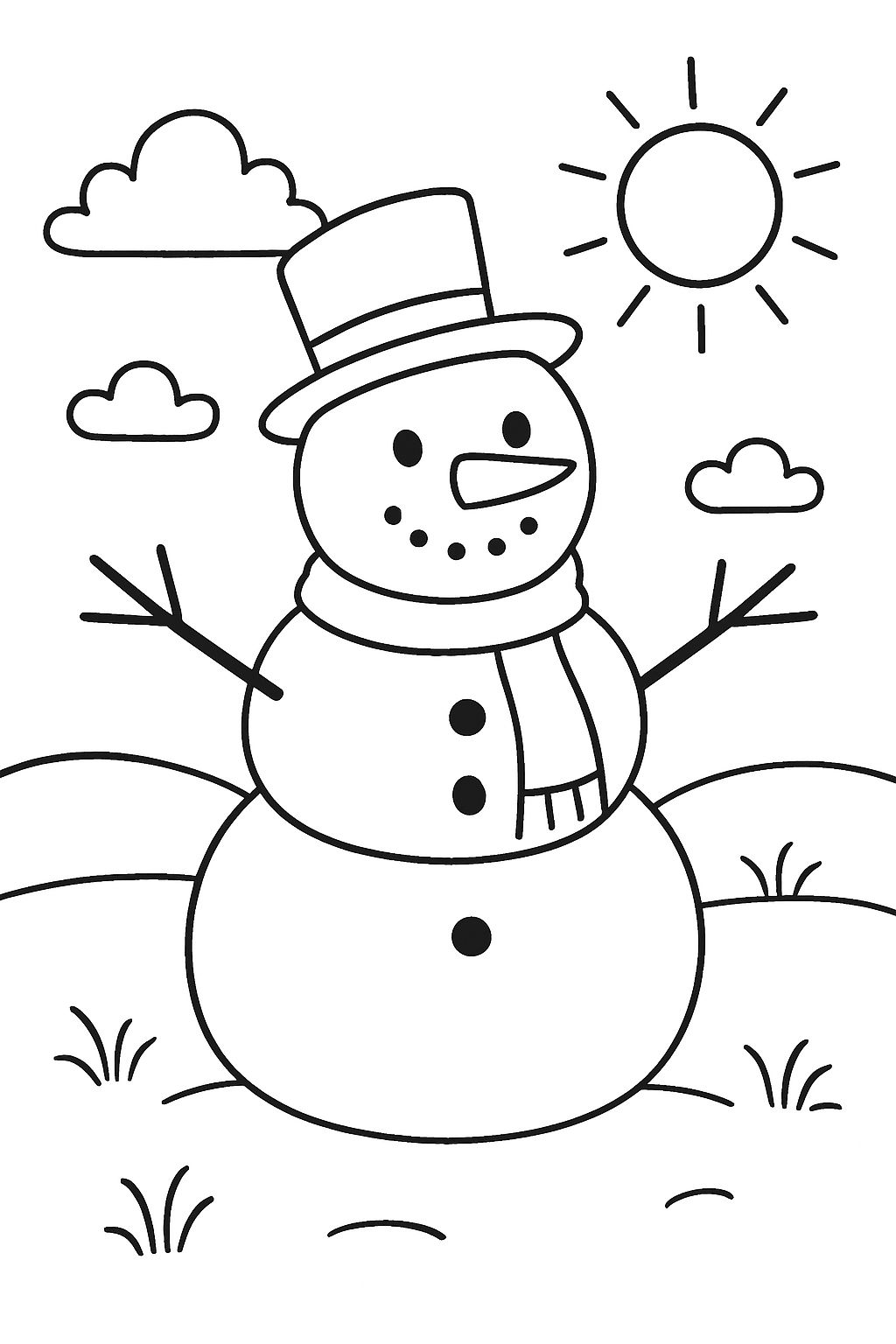 Un muñeco de nieve en un campo