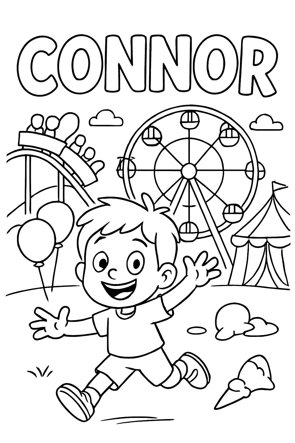 the name Connor in an amusement park theme