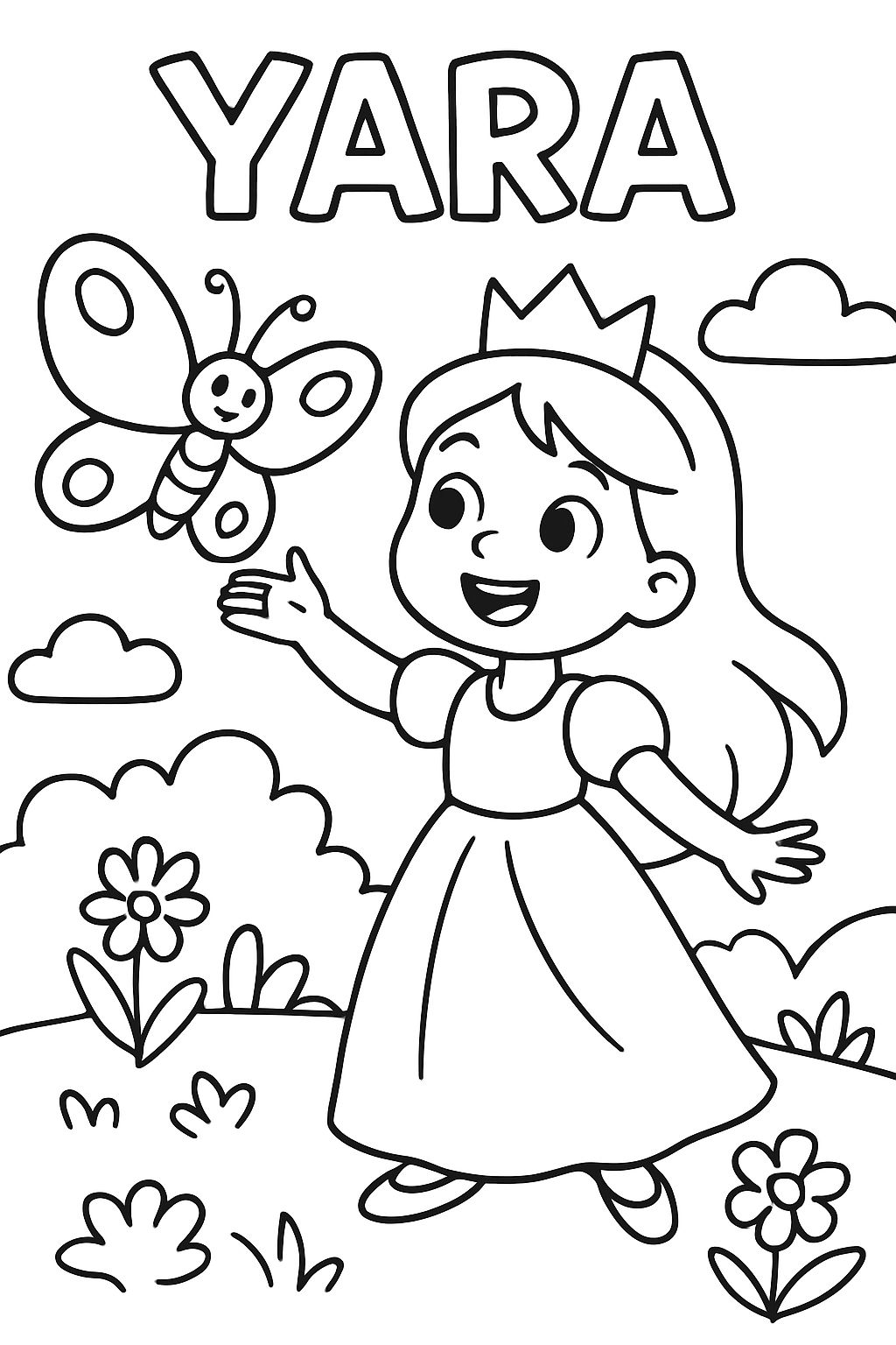 papillon avec princesse et au-dessus, il devrait y avoir Yara papillon avec princesse et au-dessus, il devrait y avoir Yara