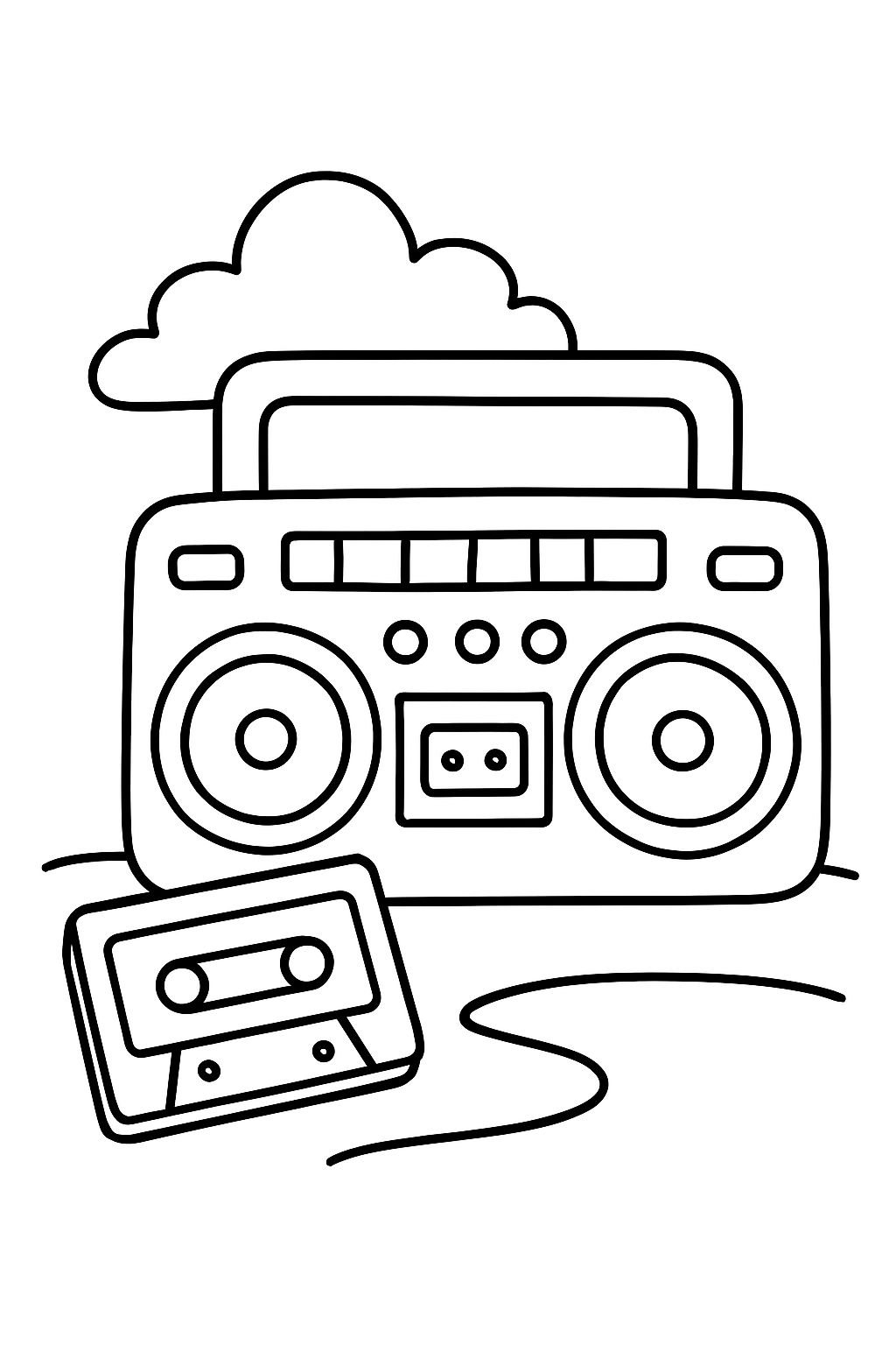 Boom box e fitas cassete Boom box e fitas cassete