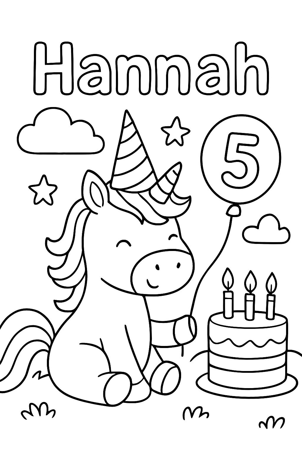 um unicórnio de aniversário chamado Hannah