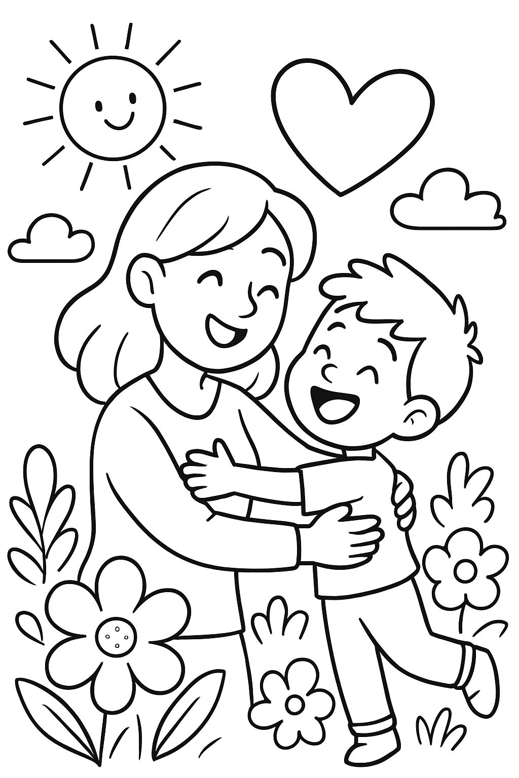 zeichnung zum muttertag mutter und kind
