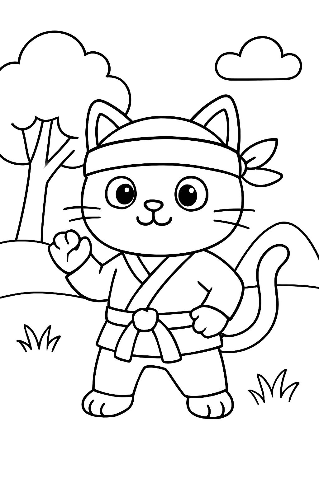 a ninja cat without weapon