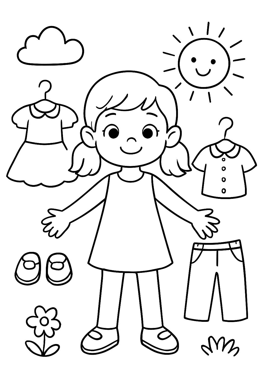 uma boneca recortável com roupas que você pode vestir