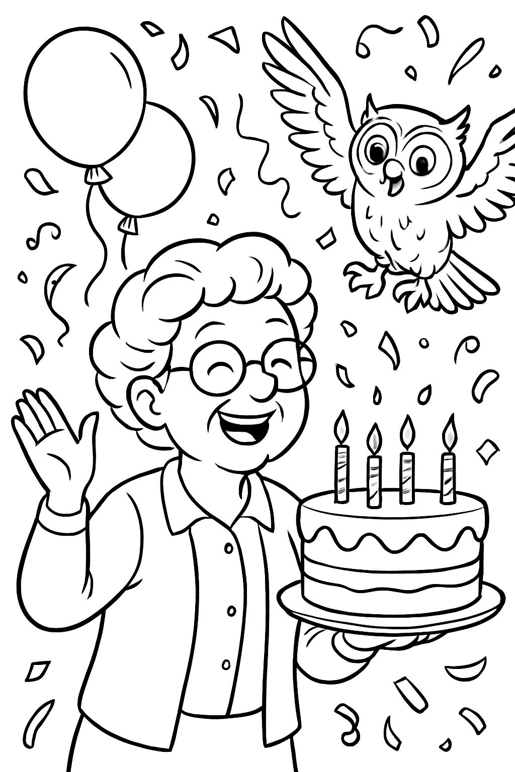 Happy Birthday liebe Oma und eine Eule