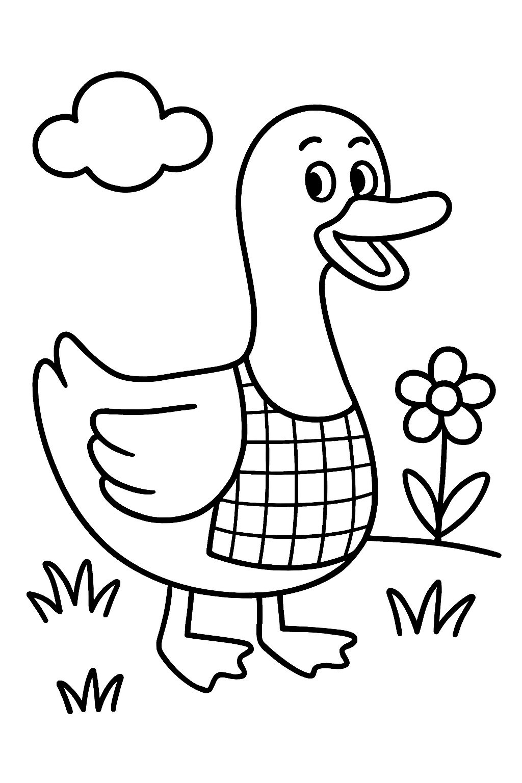 silly goose with blue gingham