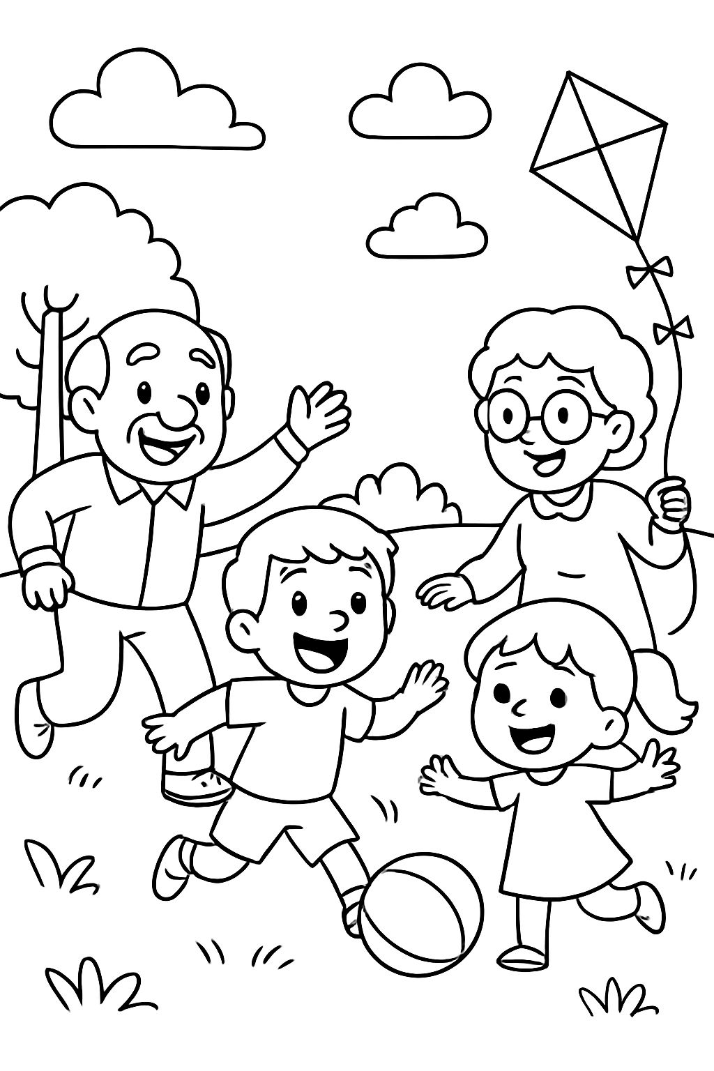 familie alt und jung spielt
