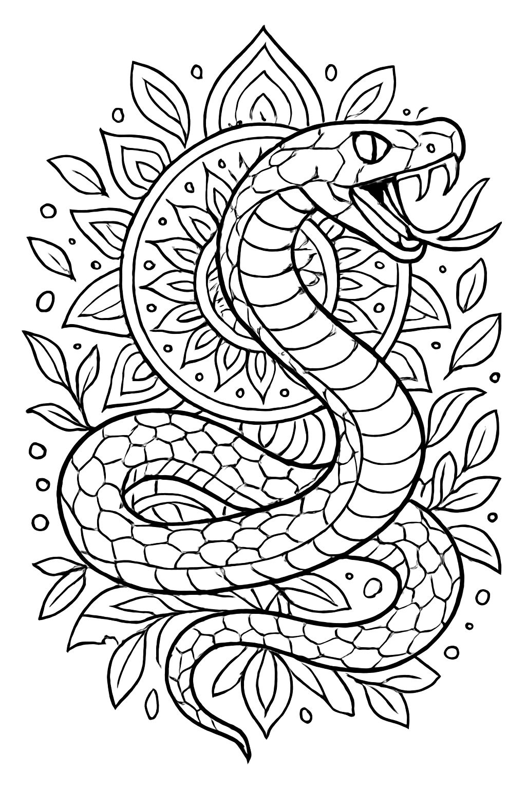 Snake image in mandala style