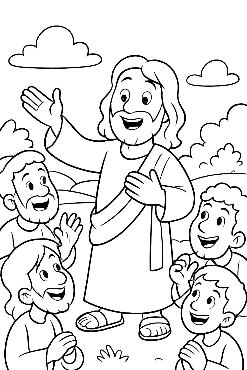 Jesus announcing that he is the son of God to his disciples.