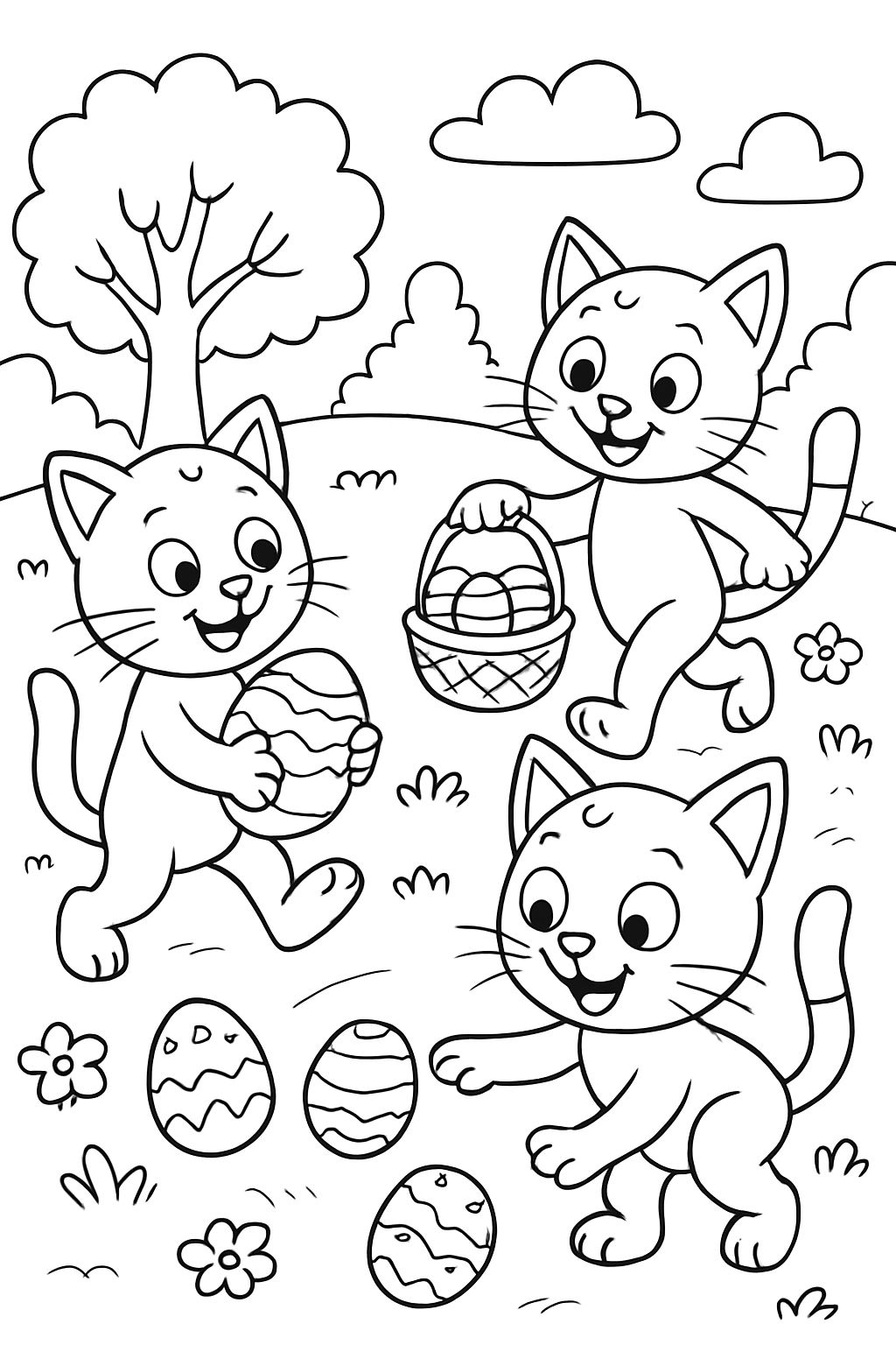 Cats Easter Egg Hunting