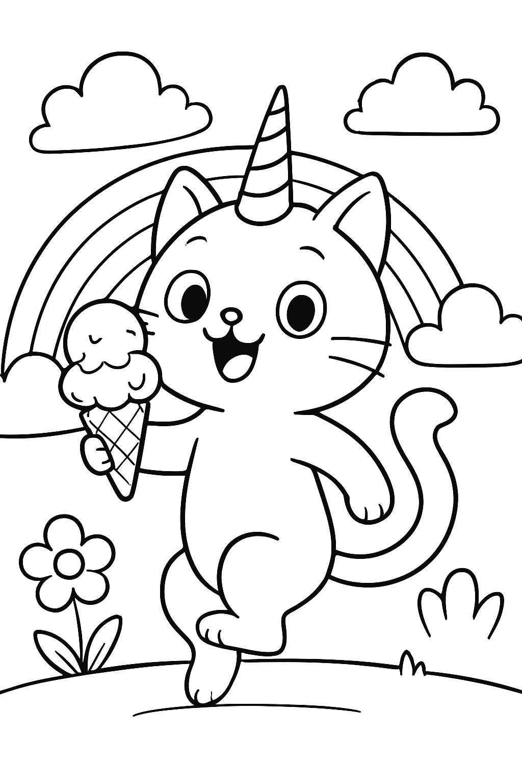 Chat licorne de glace