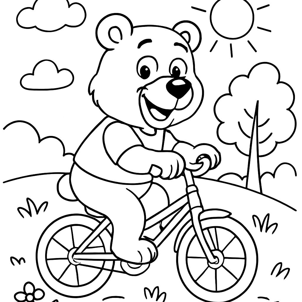 a bear on a bicycle a bear on a bicycle