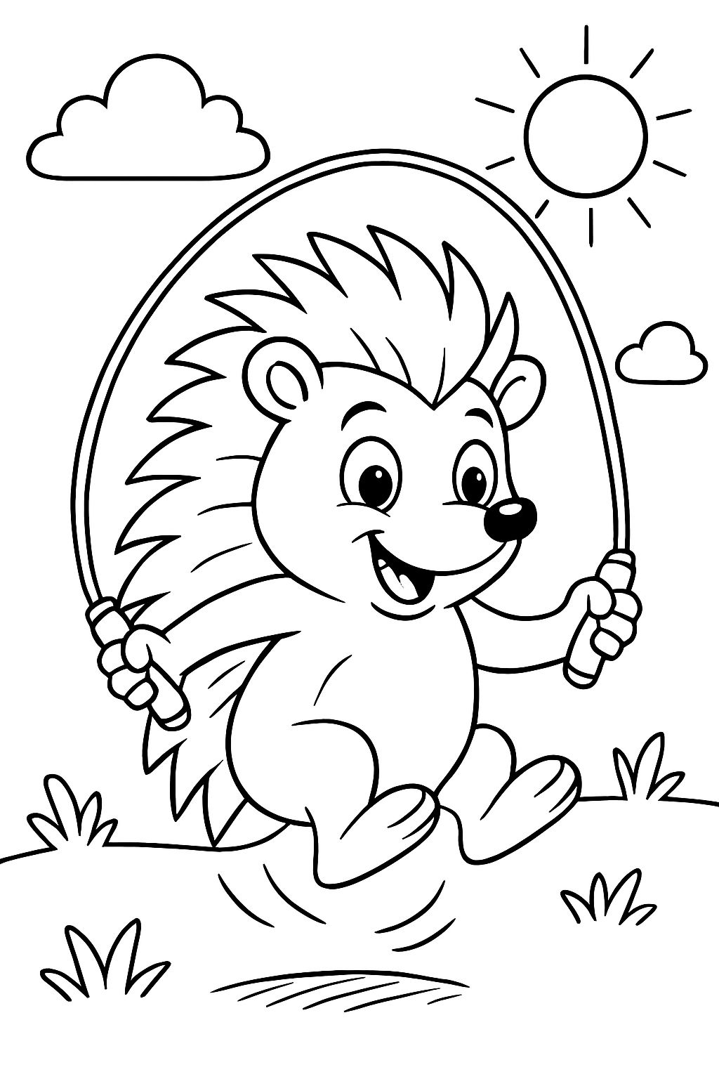 hedgehog jumping rope