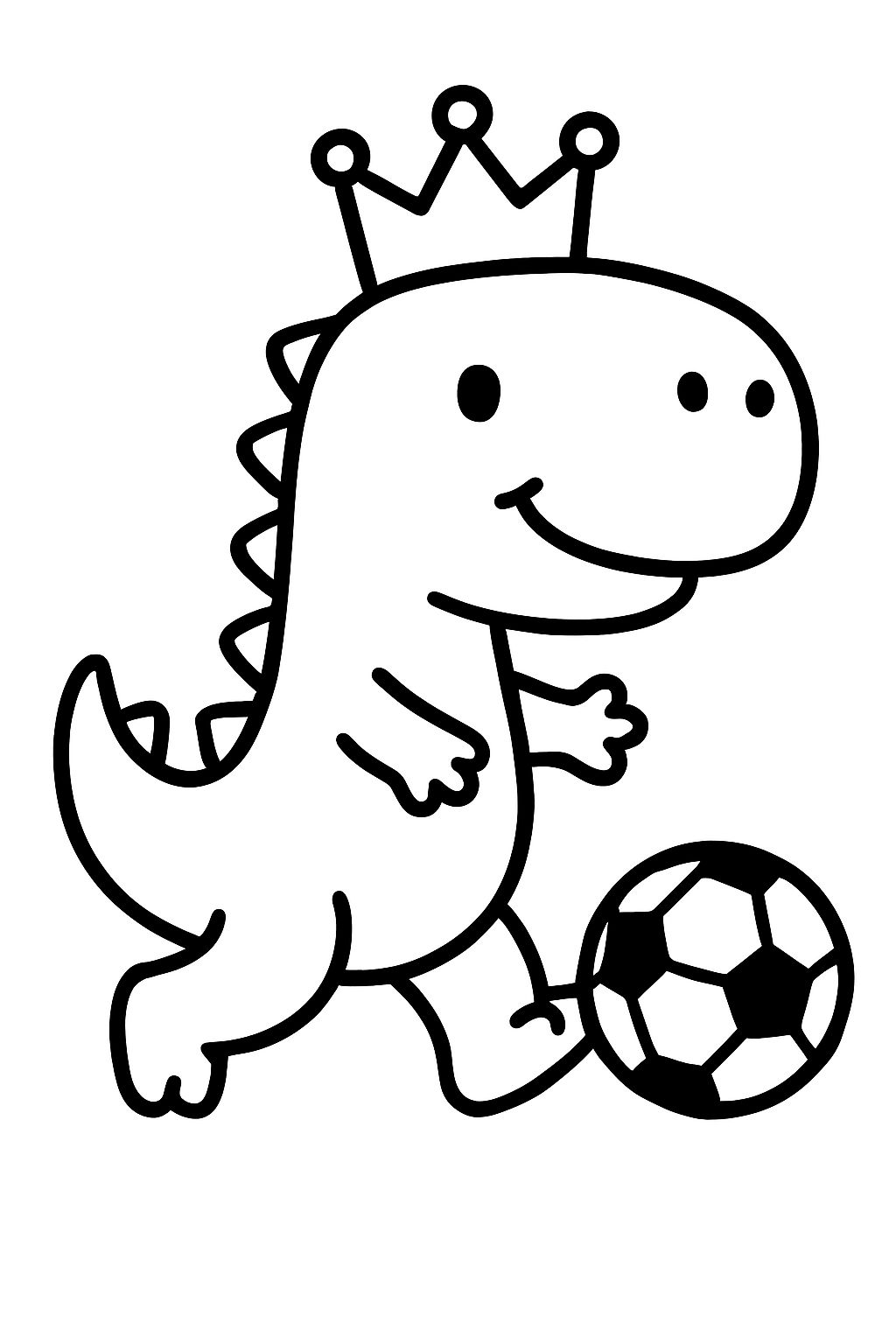 ein Eisprinz-Dinosaurier, der Fußball spielt