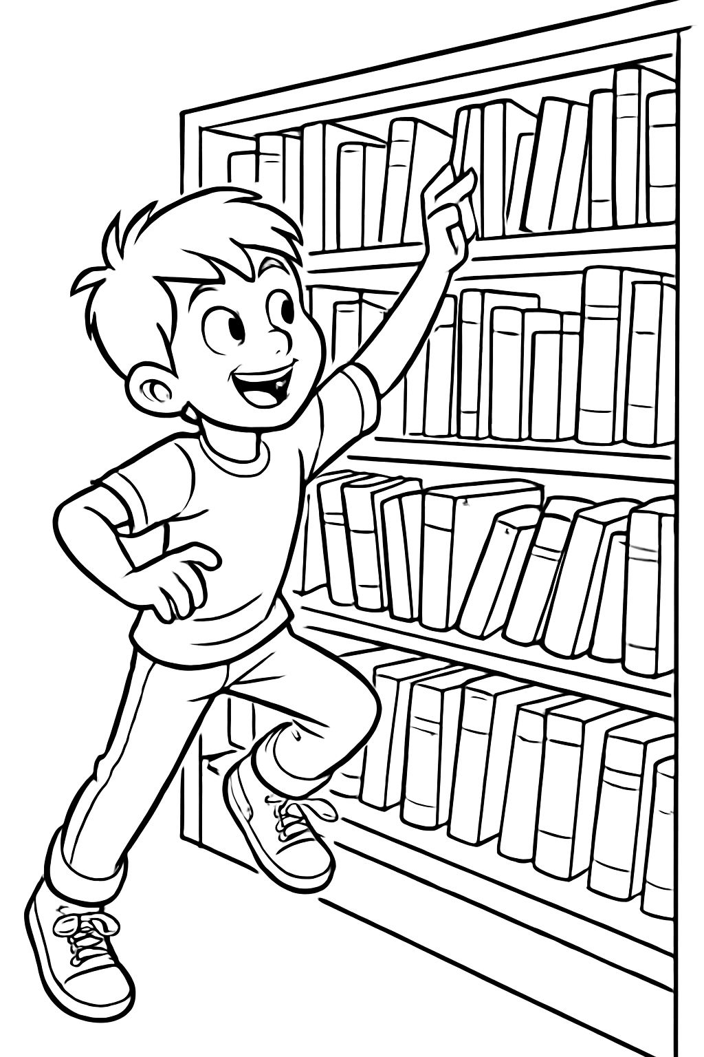 a bookshelf filled with books