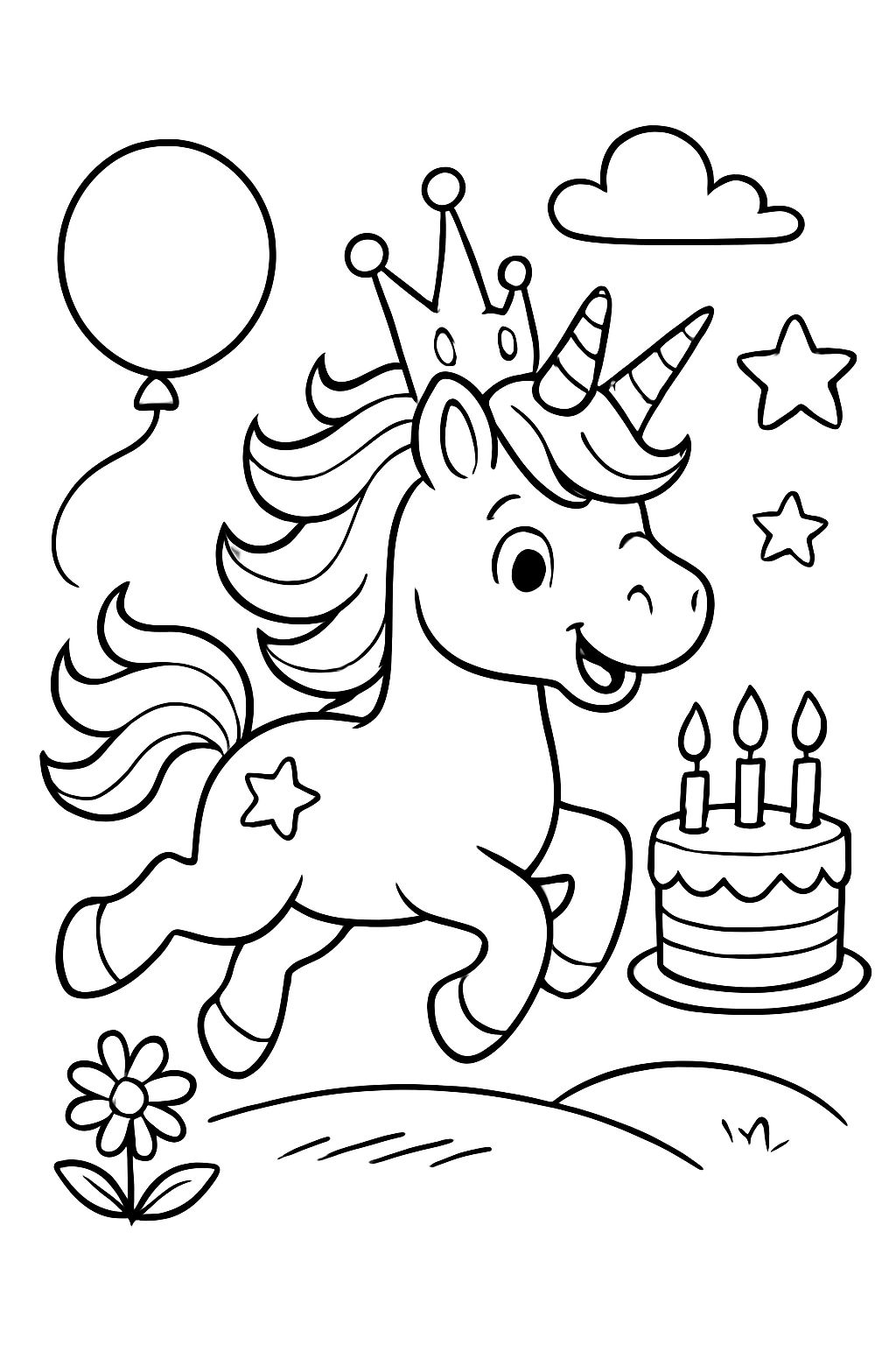 galoppierendes Einhorn mit Krone Geburtstag galoppierendes Einhorn mit Krone Geburtstag