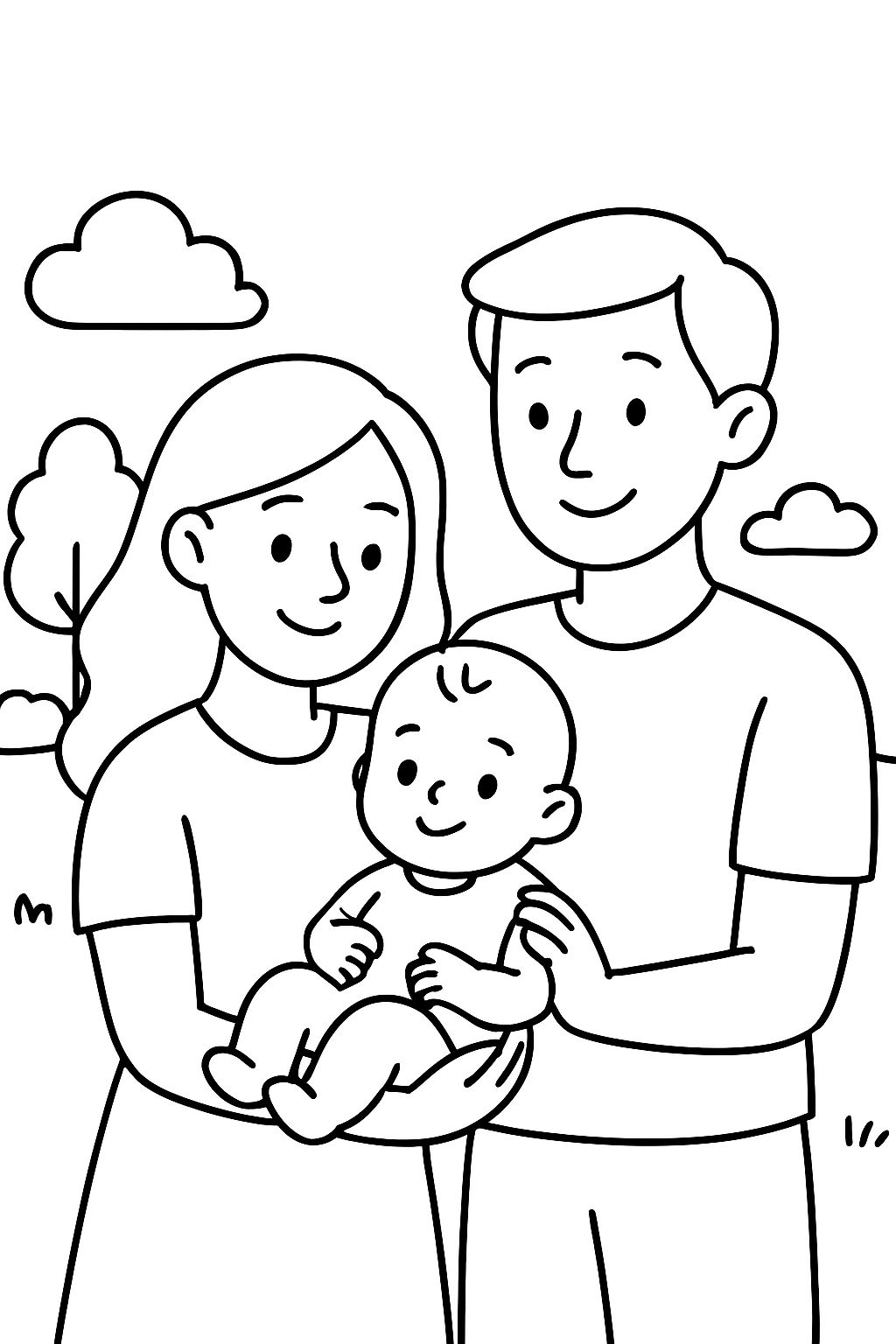 Man, woman, and baby Man, woman, and baby