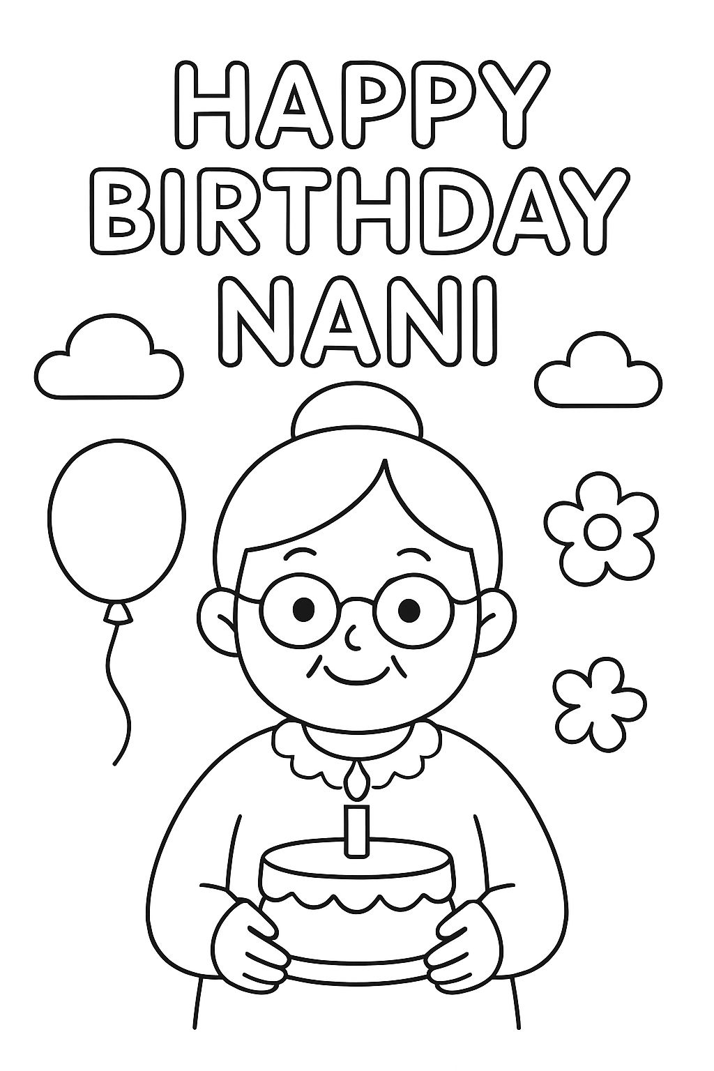 Eine glückliche Geburtstagskarte für Nani Eine glückliche Geburtstagskarte für Nani