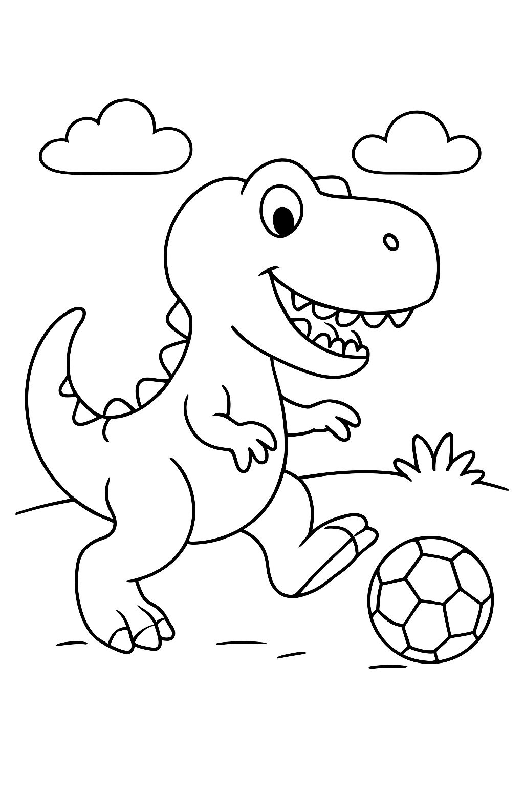 a T-Rex playing soccer