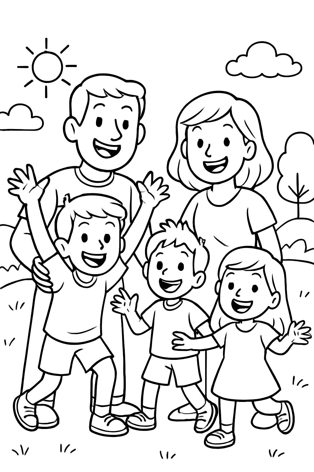 dad mom 3 boys and a girl