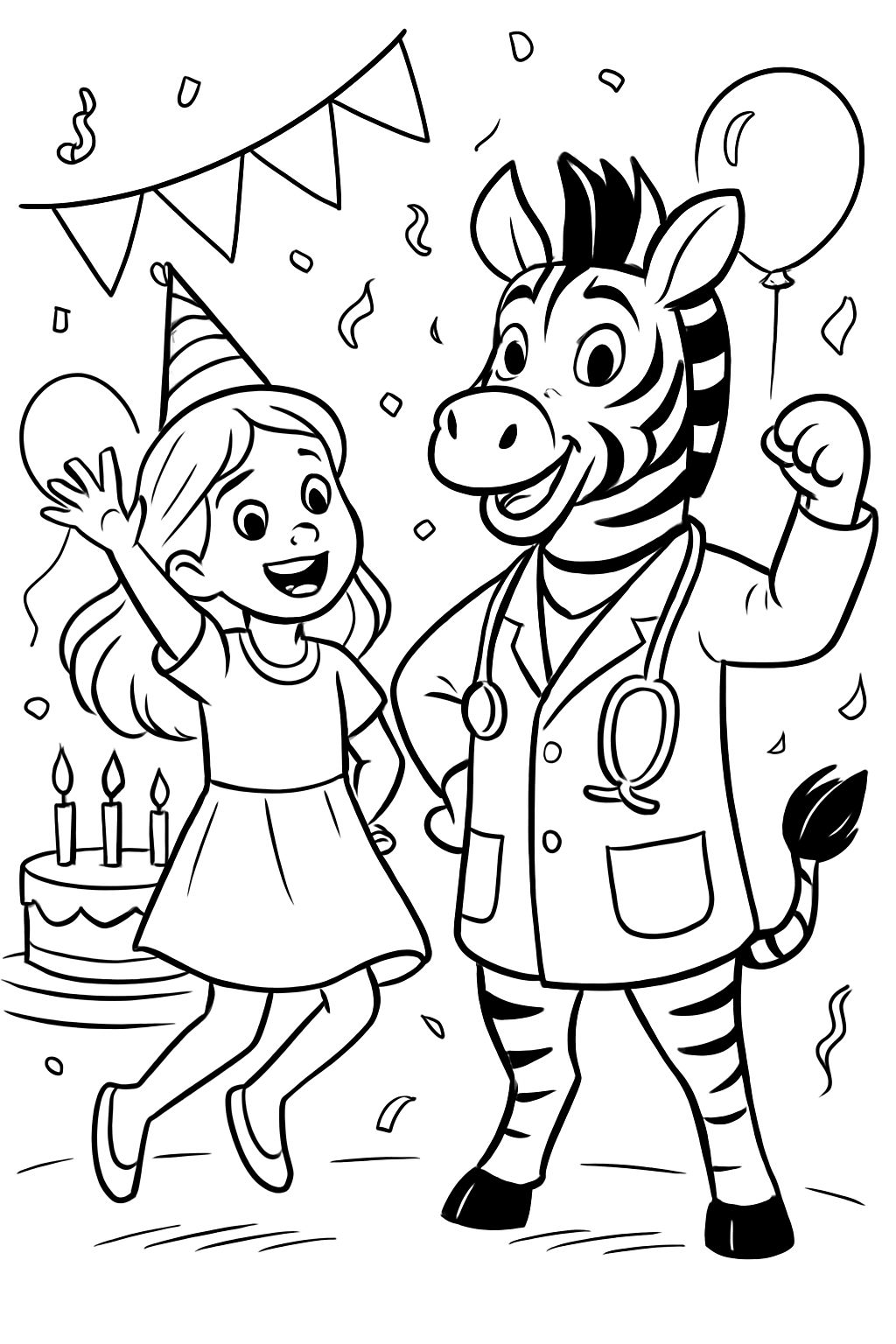 Girls birthday with a Zebra Doctor fun