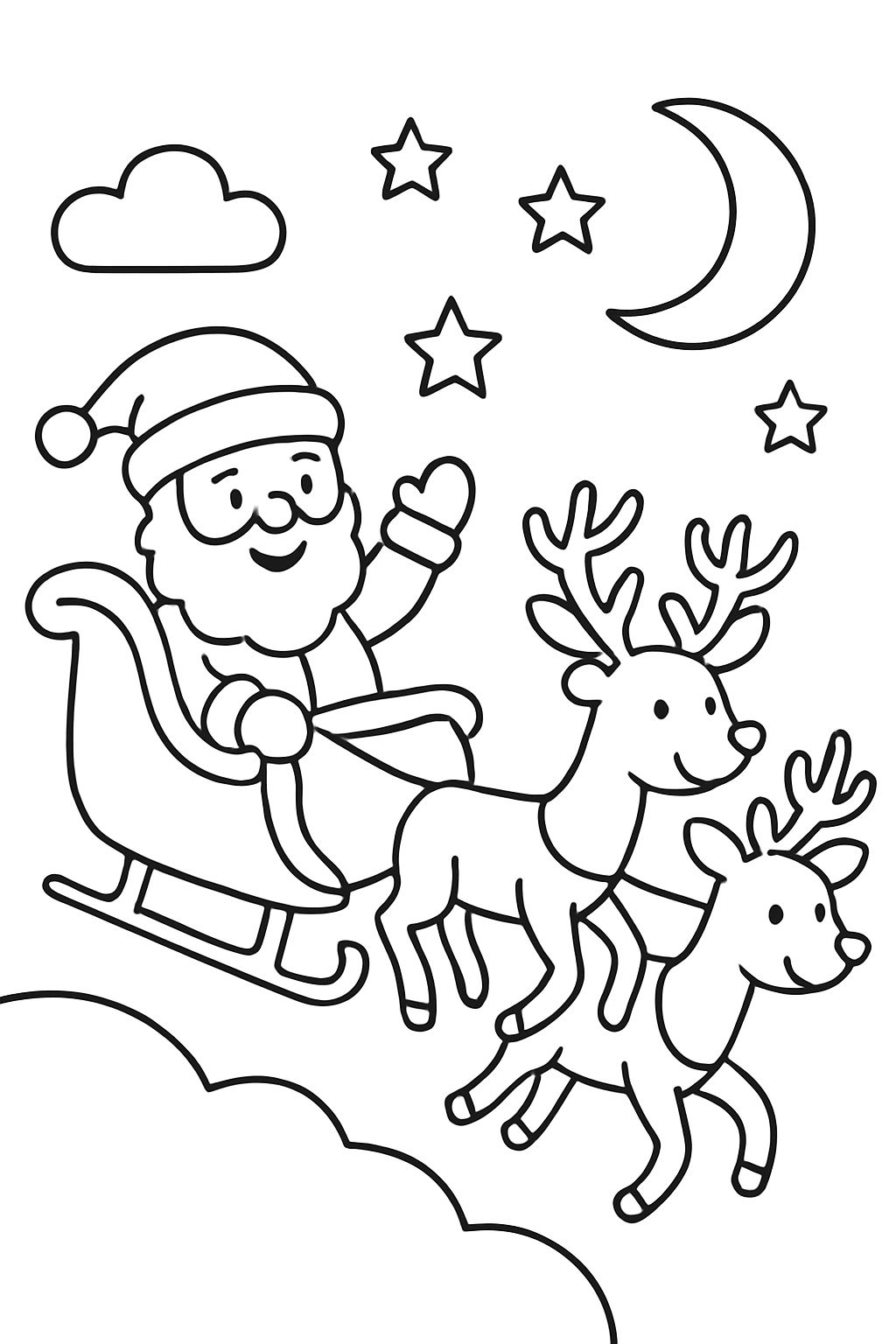 Papai Noel em um trenó com suas renas Papai Noel em um trenó com suas renas