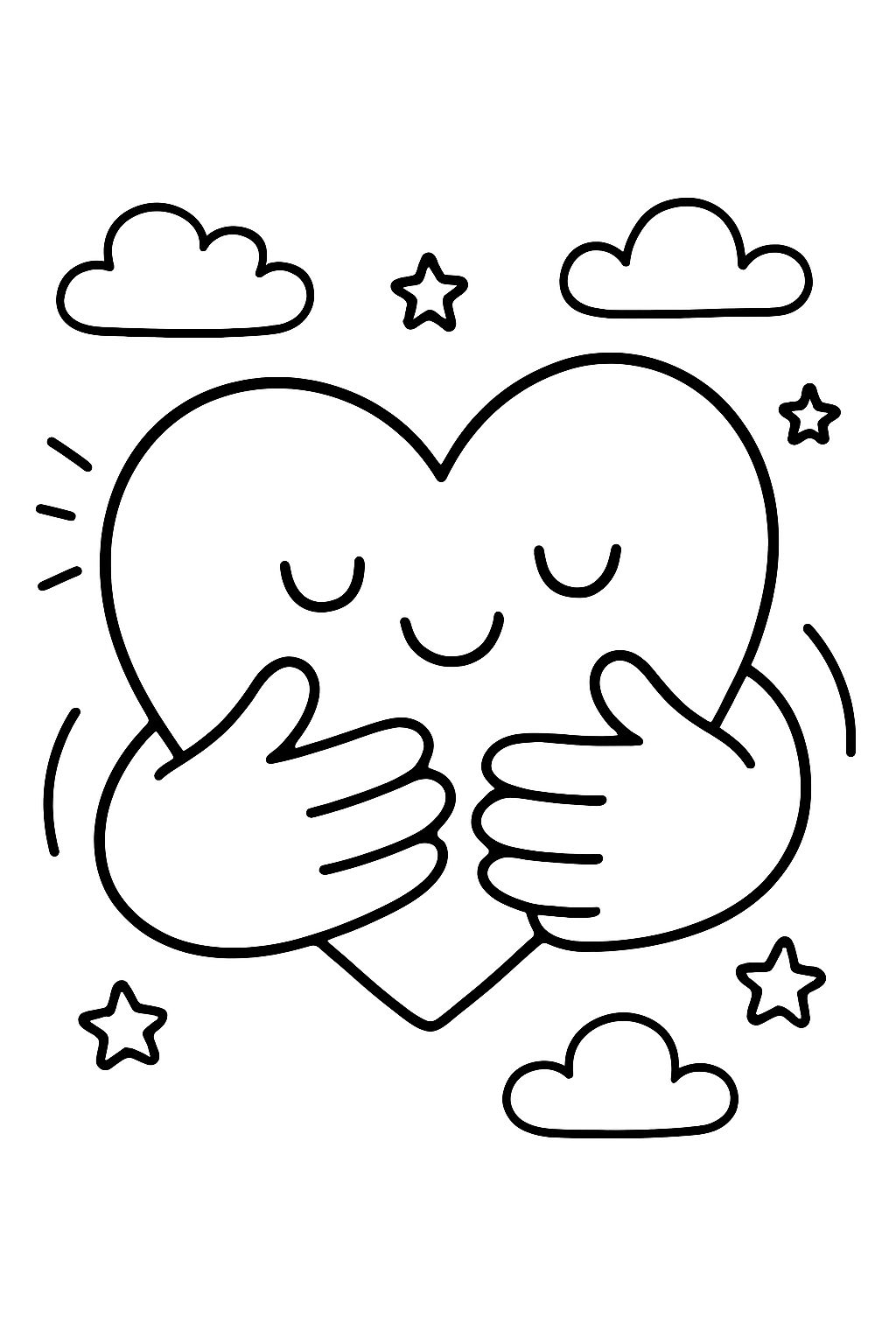 a heart being snuggled by two hands